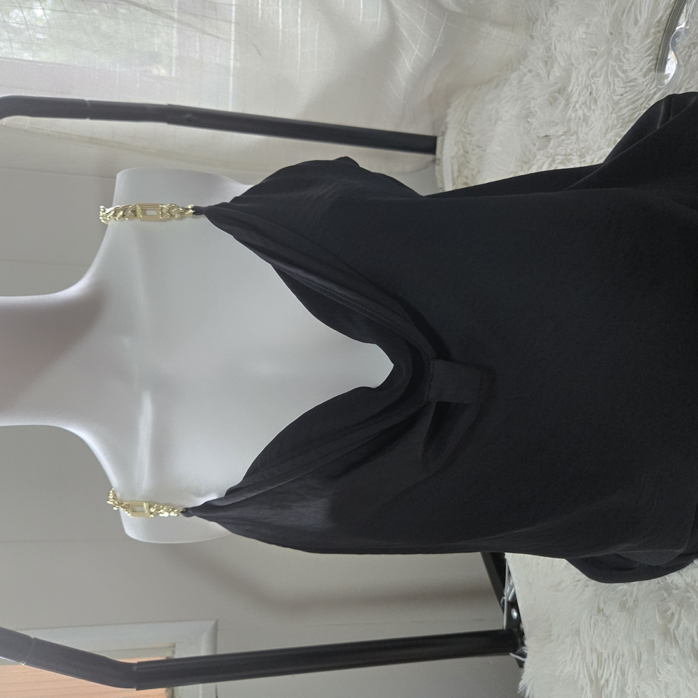 Karl Lagerfeld Black Blouse with Gold Accents